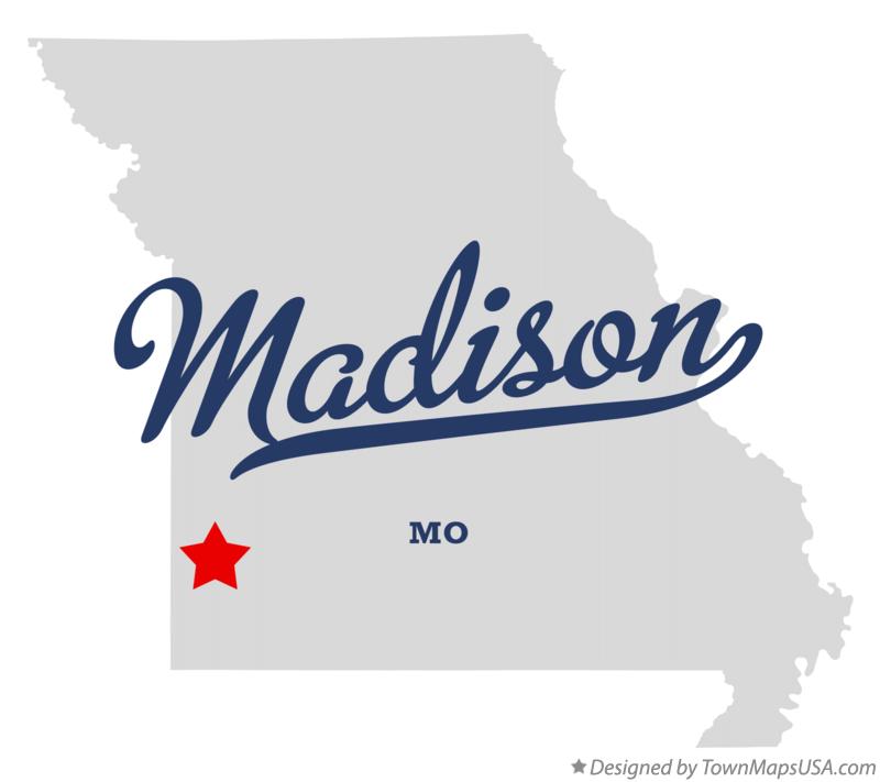Map of Madison, Jasper County, MO, Missouri