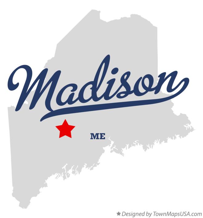 Map of Madison, ME, Maine