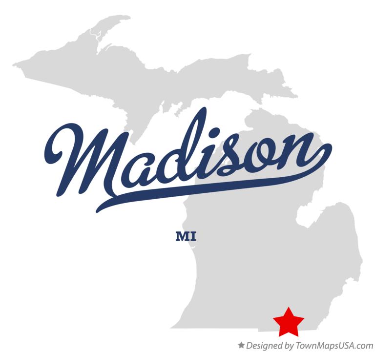 Map of Madison, MI, Michigan