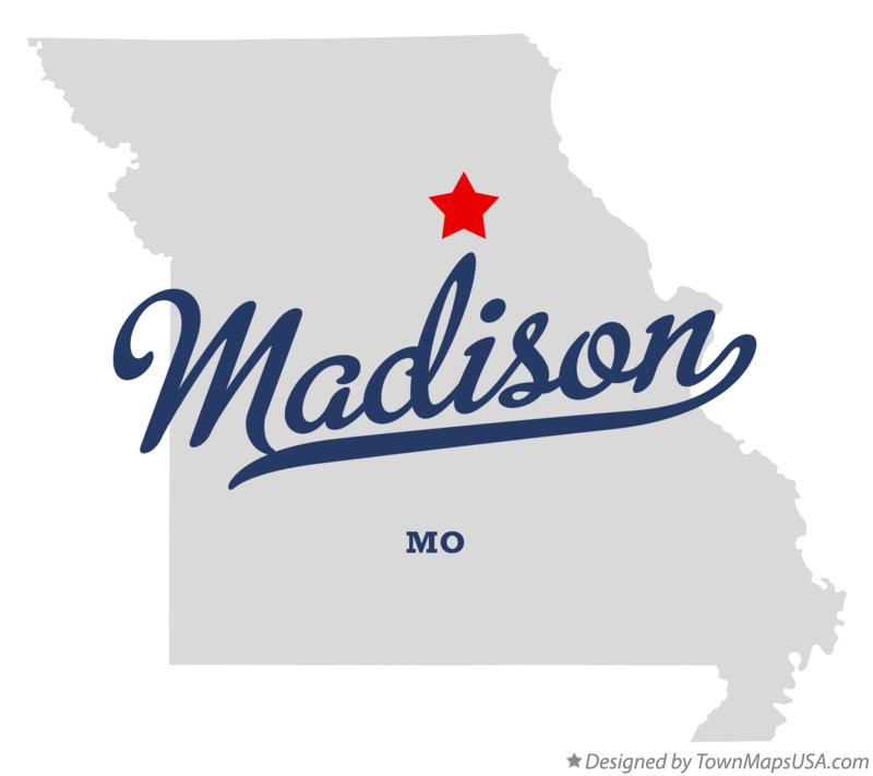 Map of Madison, Monroe County, MO, Missouri
