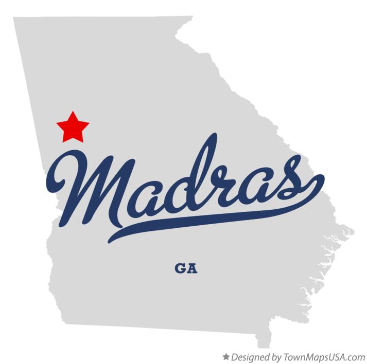 Map of Madras, GA,