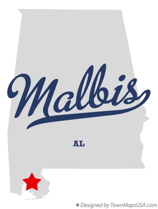Map of Malbis, AL, Alabama