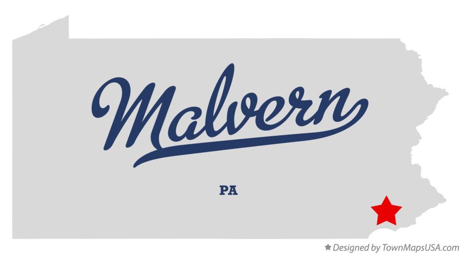 Map of Malvern, PA, Pennsylvania