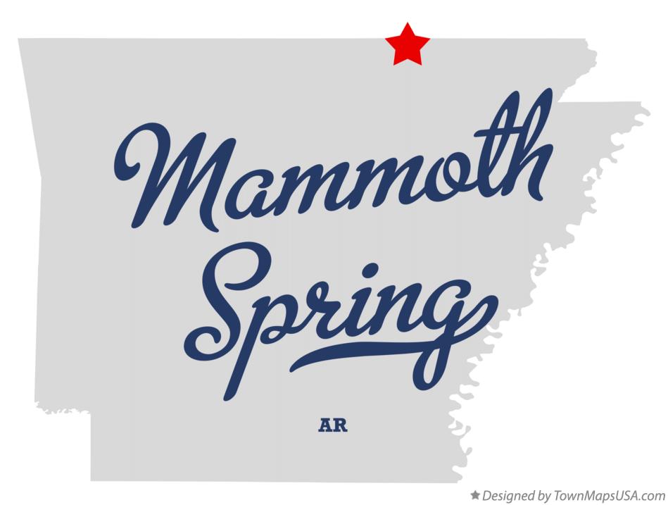 Map of Mammoth Spring, AR, Arkansas
