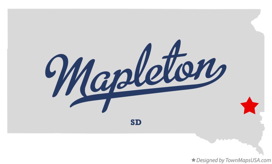 Map of Mapleton, SD, South Dakota