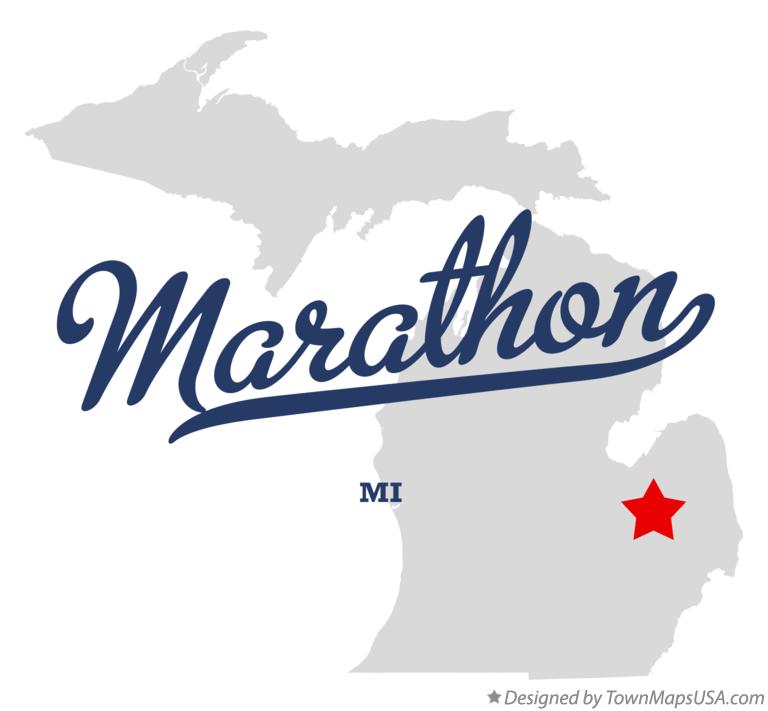 Map of Marathon, MI, Michigan