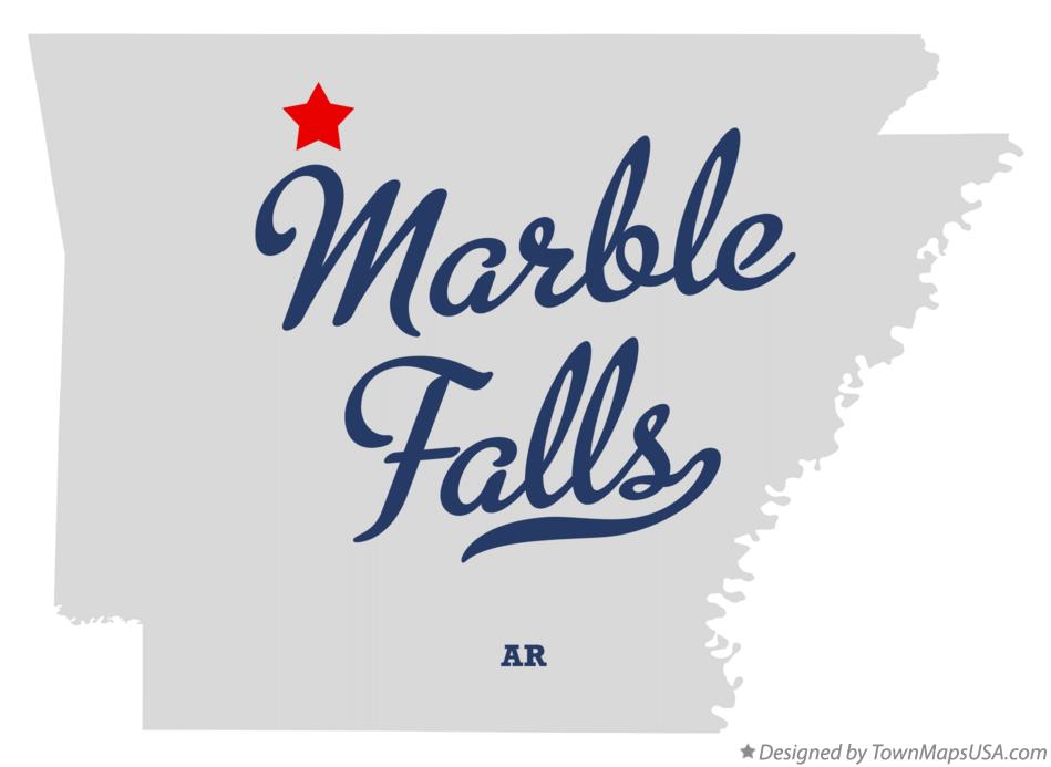 Map of Marble Falls, AR, Arkansas