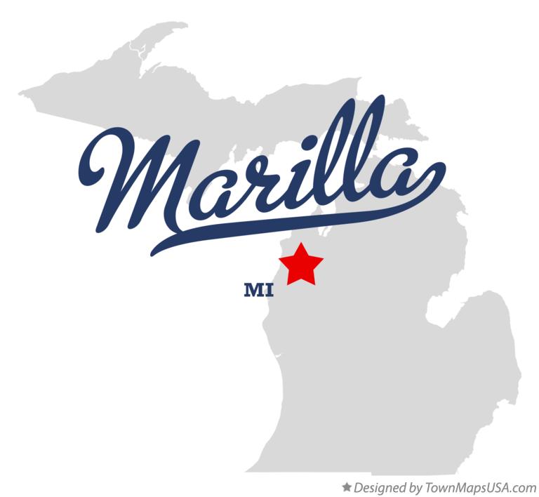 Map of Marilla, MI, Michigan