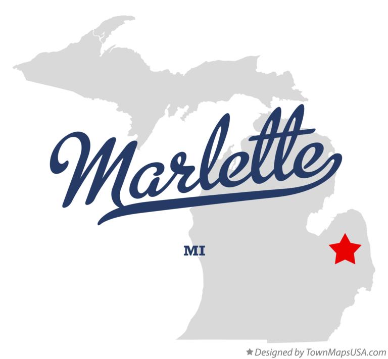 Map of Marlette, MI, Michigan