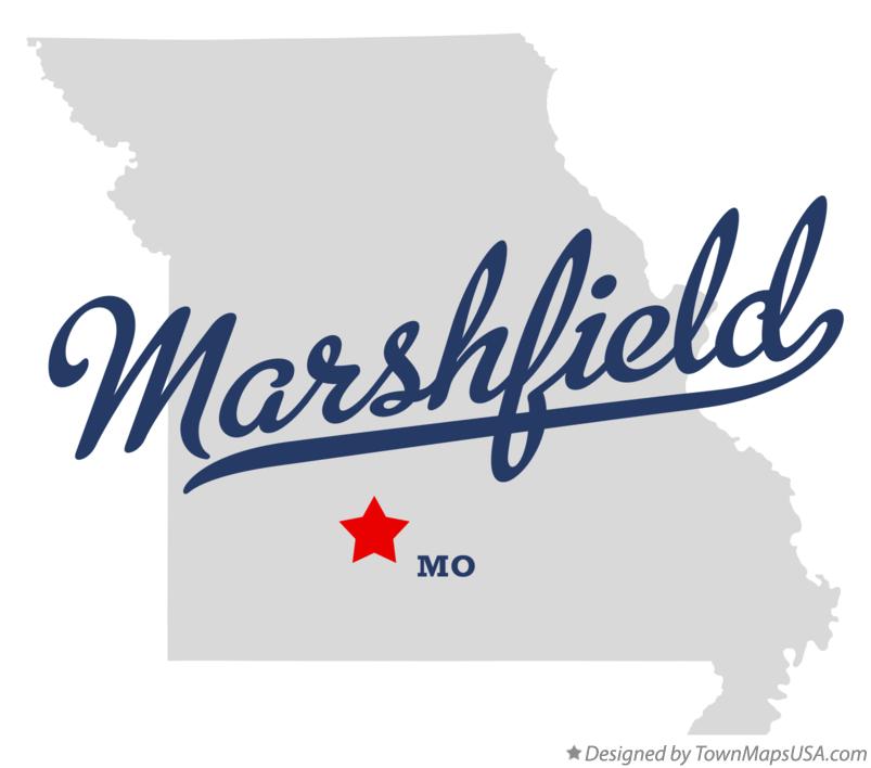 Map of Marshfield, MO, Missouri