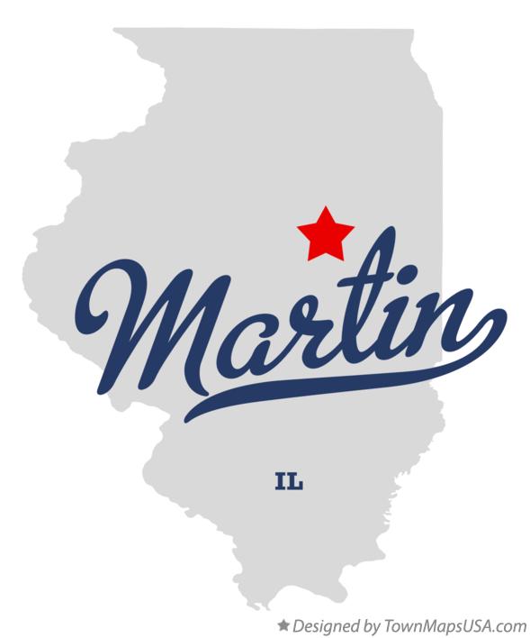 Map of Martin, McLean County, IL, Illinois