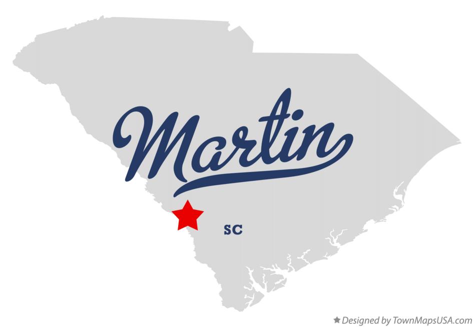 Map of Martin, SC, South Carolina