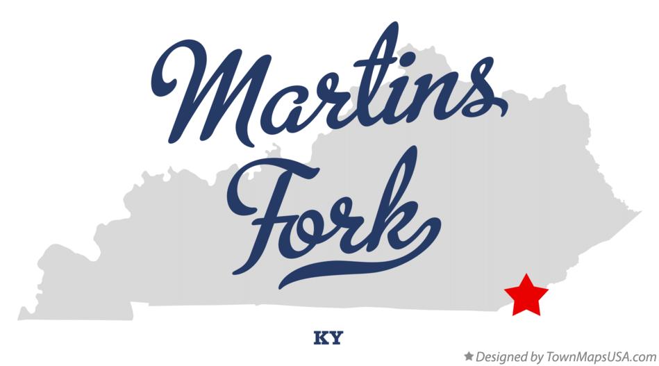 Map of Martins Fork, KY, Kentucky