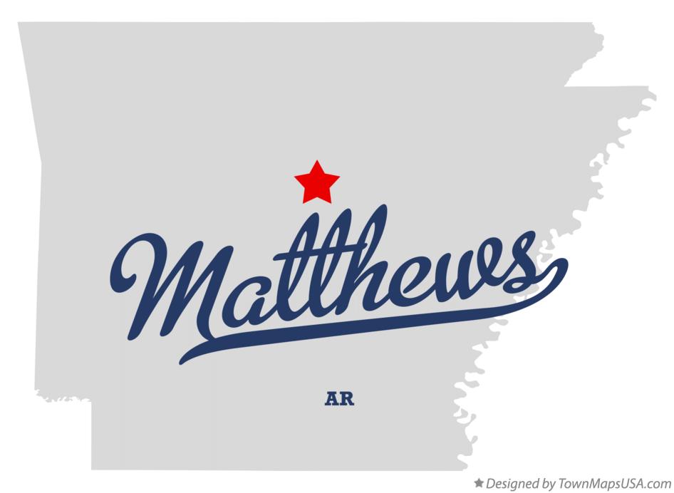 Map of Matthews, AR, Arkansas