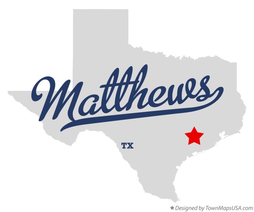 Map of Matthews, TX, Texas