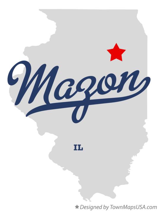 Map of Mazon, IL, Illinois