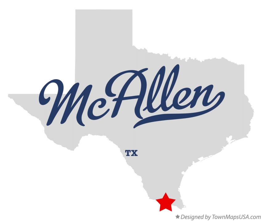 Map of McAllen, TX, Texas