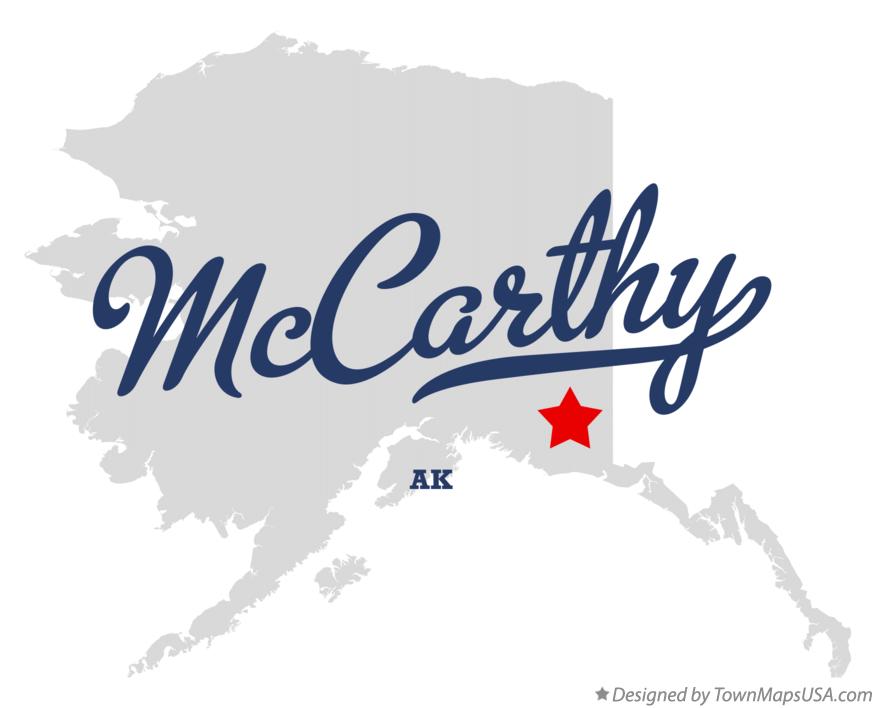 Map of McCarthy, AK, Alaska