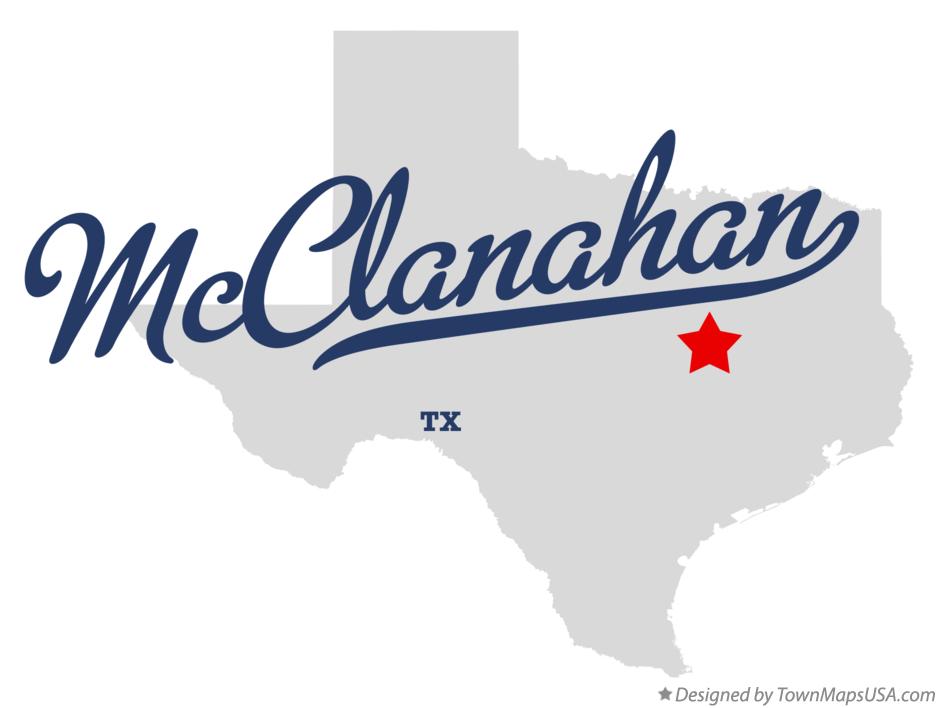 Map of McClanahan, TX, Texas