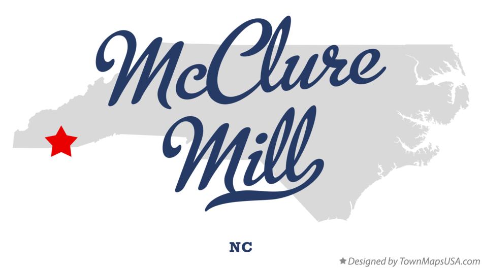 Map of McClure Mill, NC, North Carolina