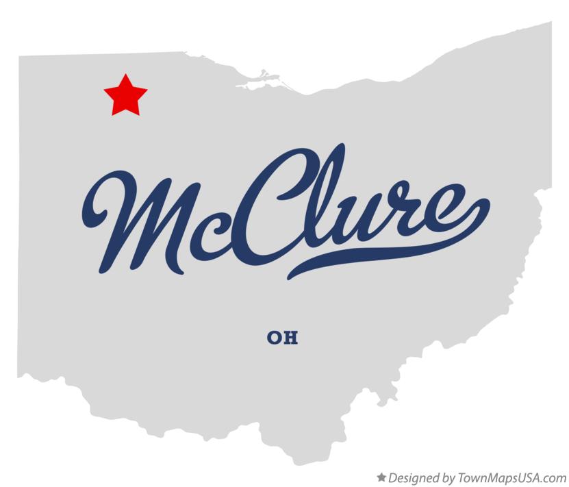 Map of McClure, OH, Ohio