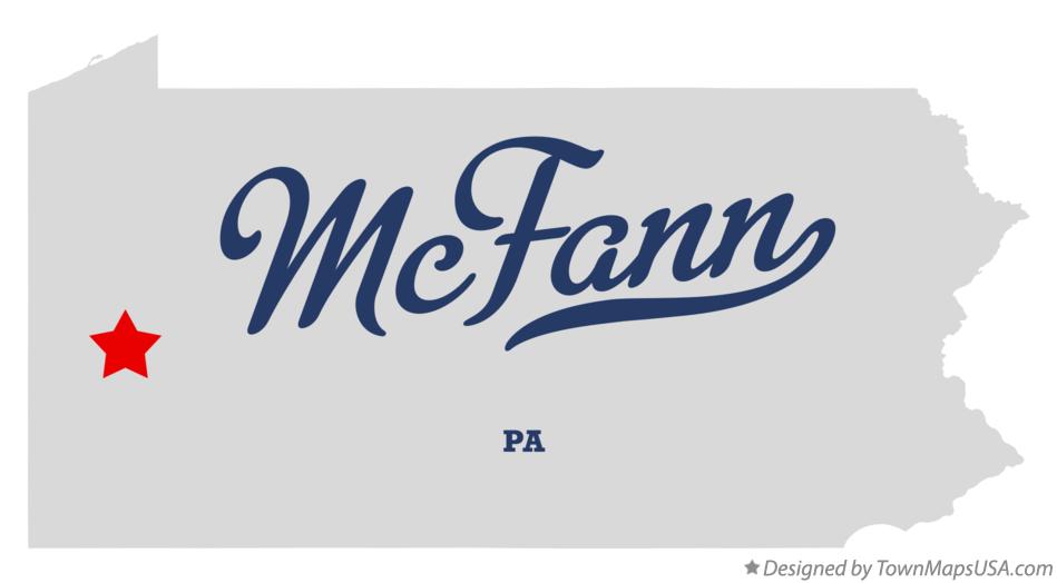 Map of McFann, PA, Pennsylvania