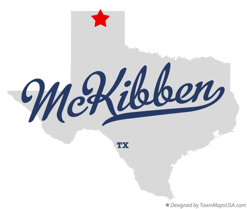 Map of McKibben, TX, Texas