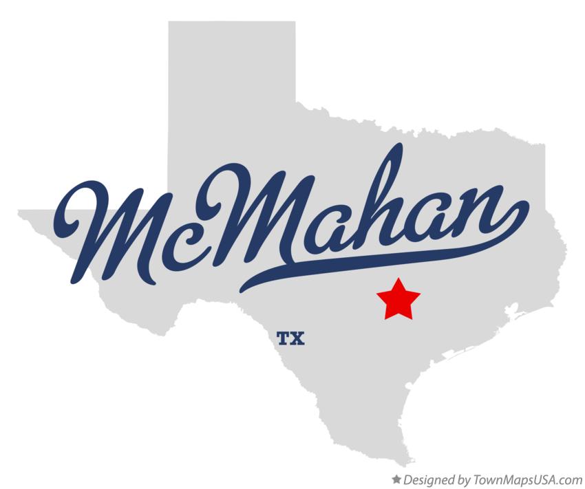 Map of McMahan, TX, Texas