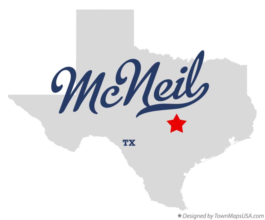 Map of McNeil, TX, Texas