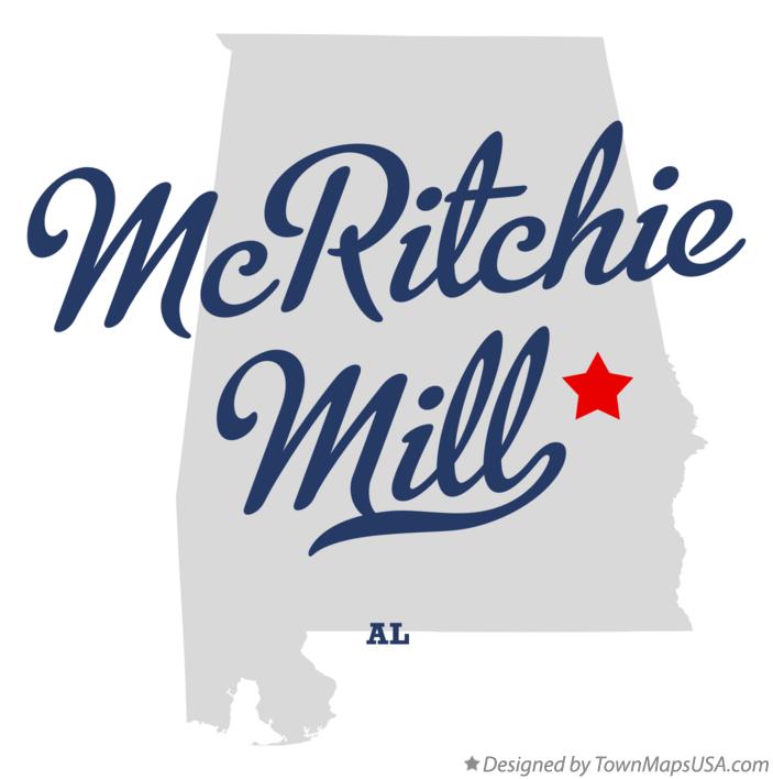 Map of McRitchie Mill, AL, Alabama