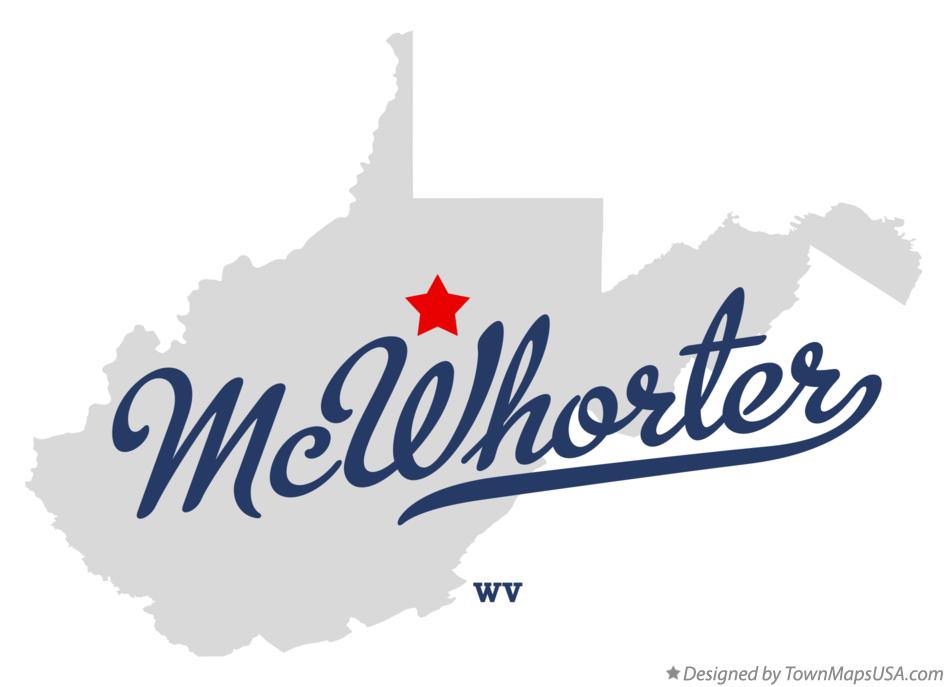Map of McWhorter, WV, West Virginia
