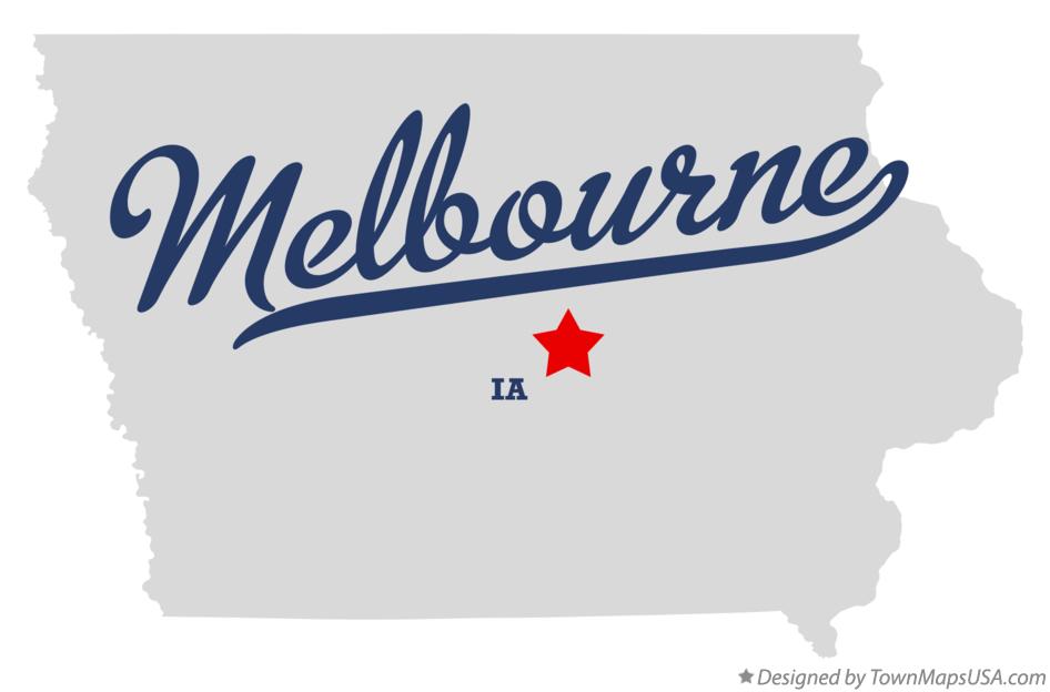 Map of Melbourne, IA, Iowa