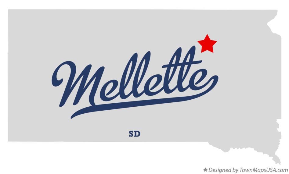 Map of Mellette, SD, South Dakota