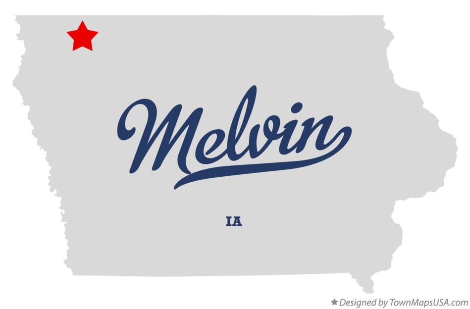 Map of Melvin, IA, Iowa