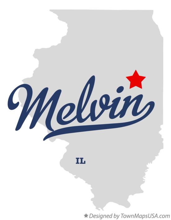 Map of Melvin, IL, Illinois