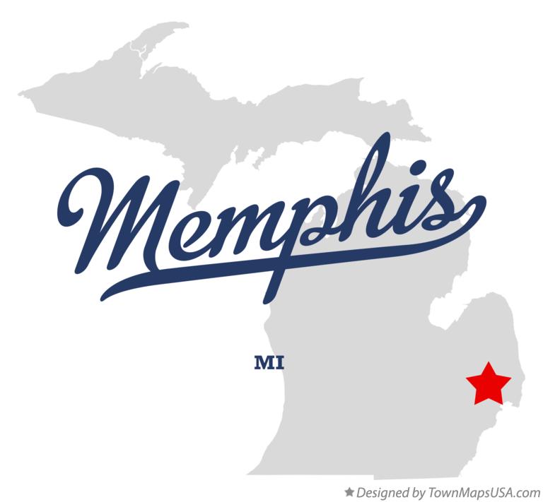 Map of Memphis, MI, Michigan