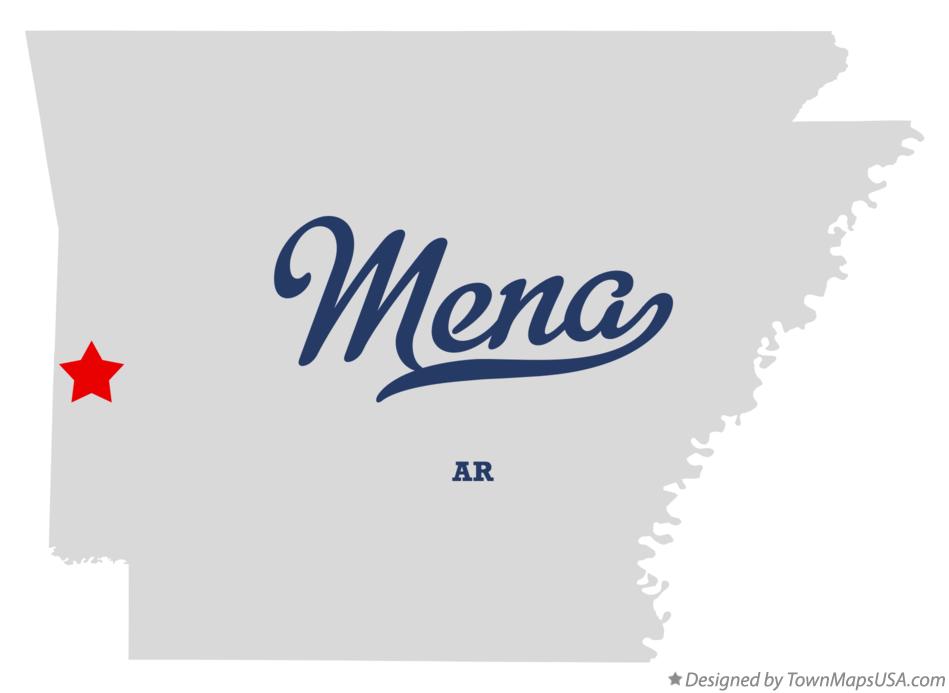 Map of Mena, AR, Arkansas