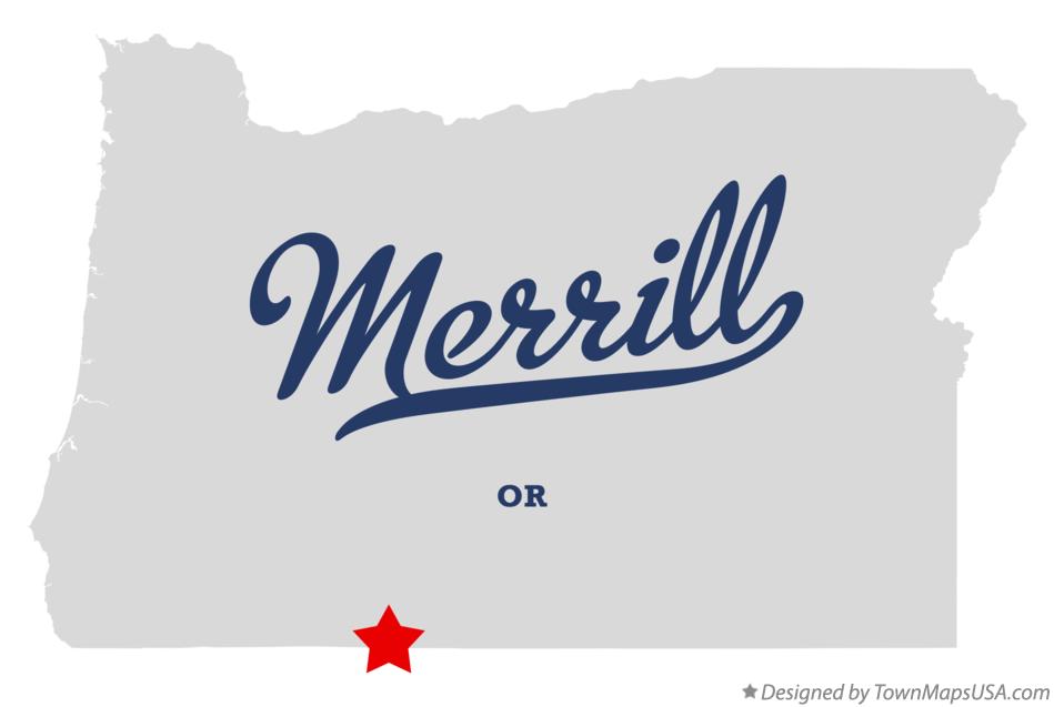 Map of Merrill, OR, Oregon