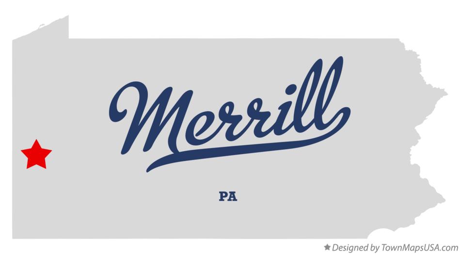 Map of Merrill, PA, Pennsylvania