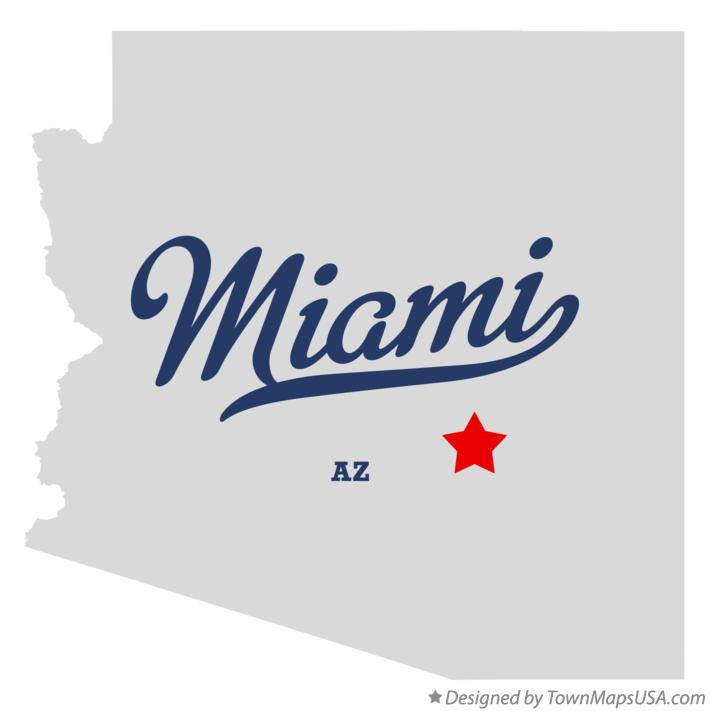 Map of Miami, AZ, Arizona