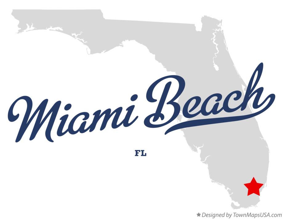 Map of Miami Beach, FL, Florida