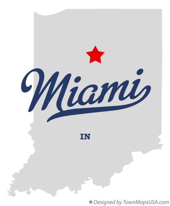 Map of Miami, IN, Indiana