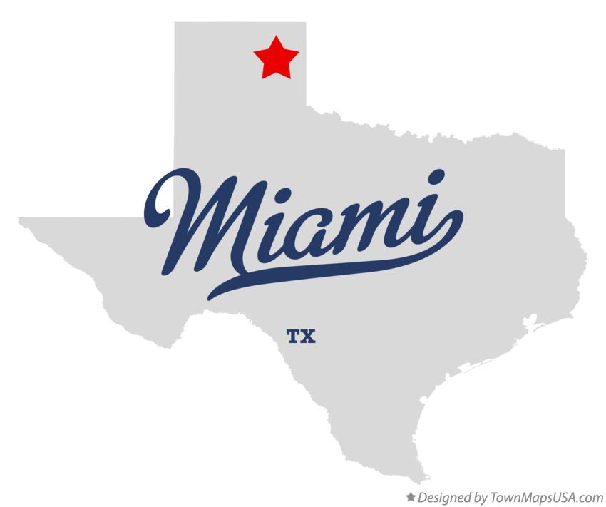 Map of Miami, TX, Texas
