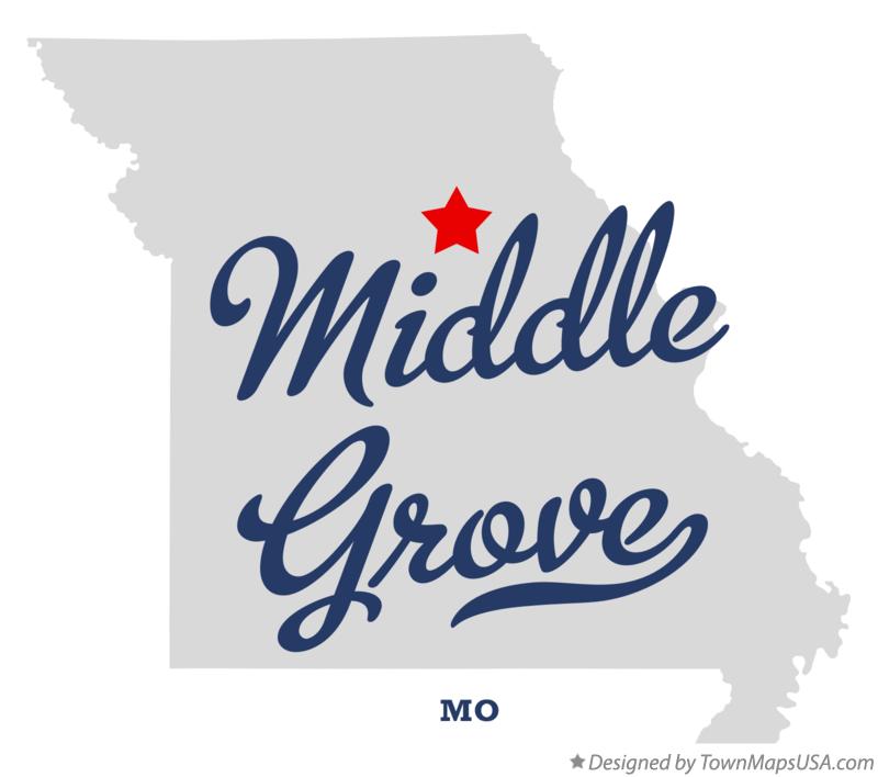 Map of Middle Grove, MO, Missouri
