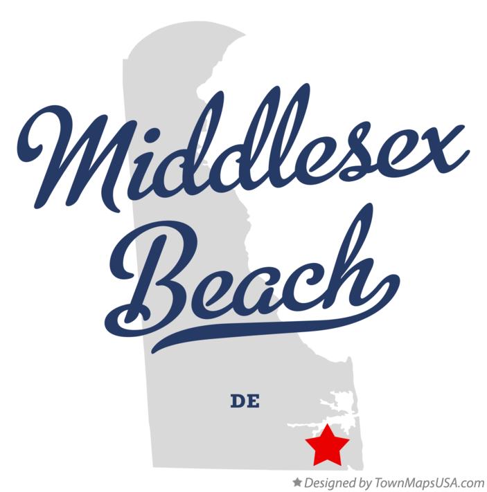 Map of Middlesex Beach, DE, Delaware
