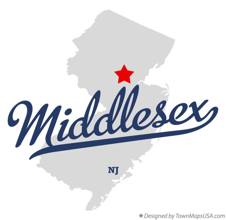 Map of Middlesex, NJ, New Jersey