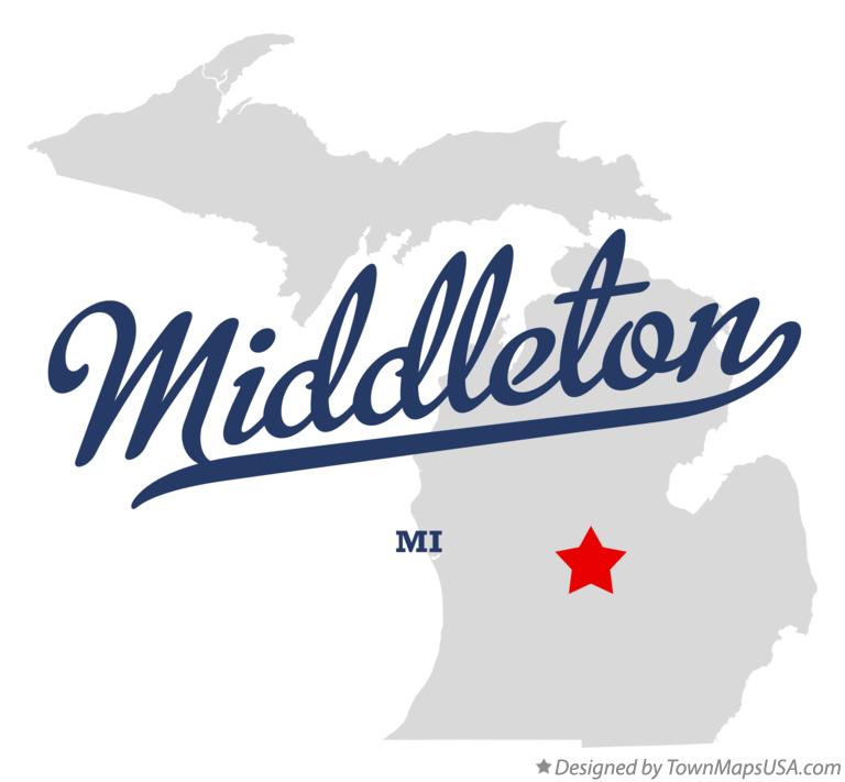 Map of Middleton, MI, Michigan