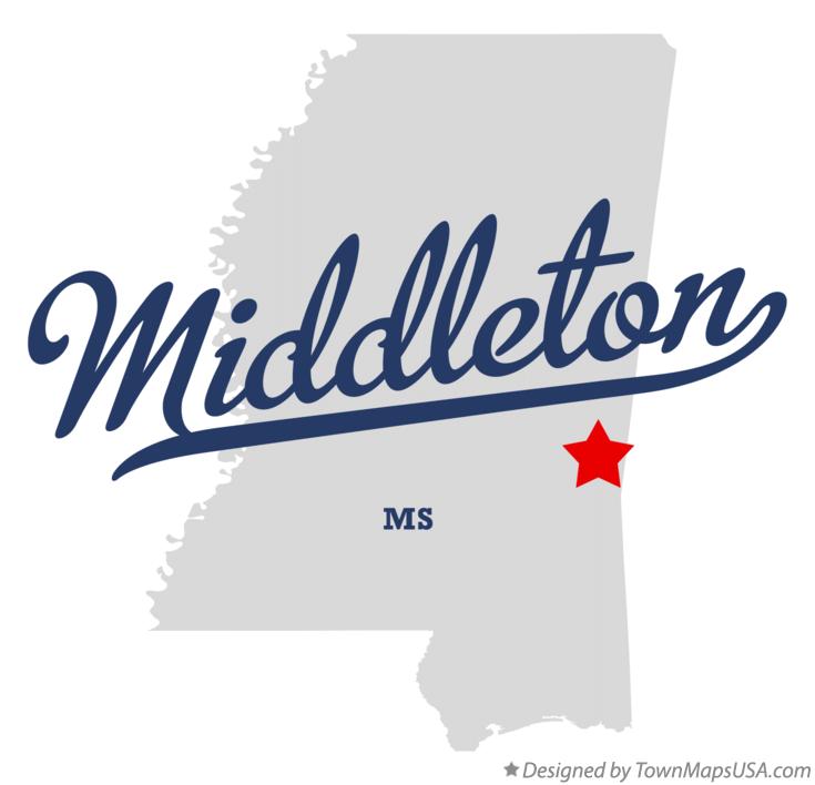 Map of Middleton, MS, Mississippi