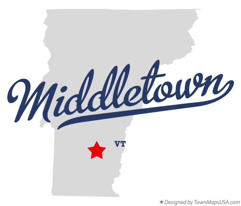 Map of Middletown, VT, Vermont