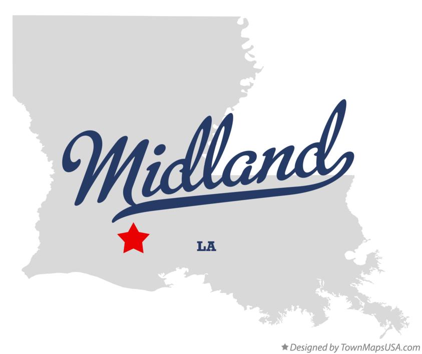 Map of Midland, LA, Louisiana